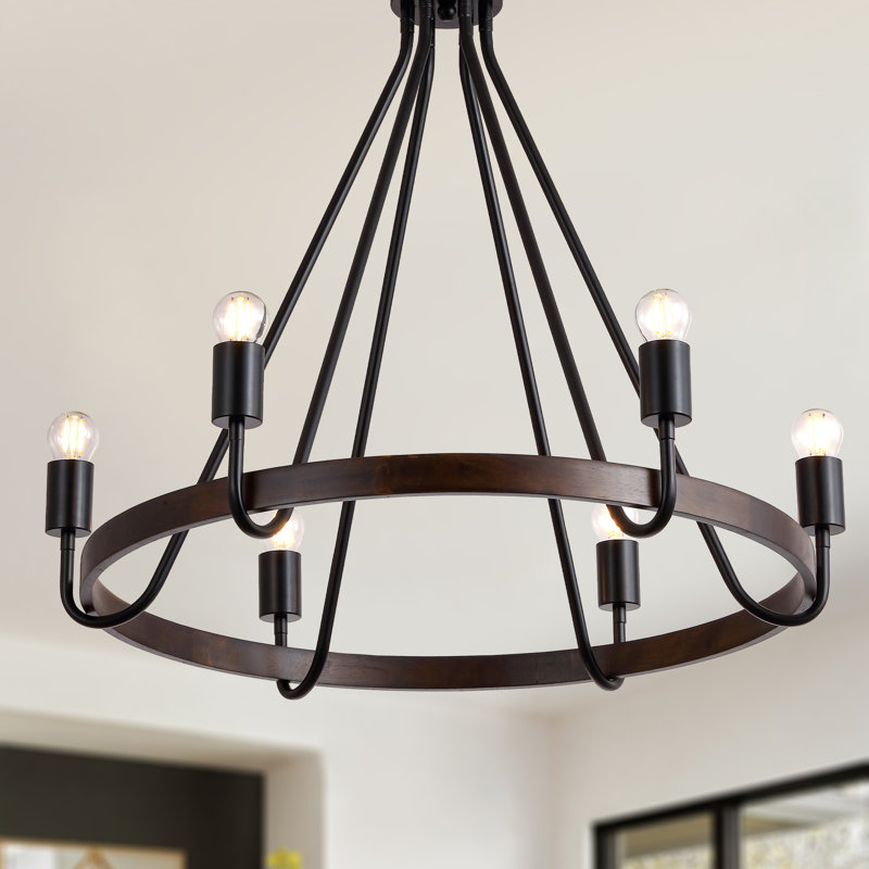 Luminaire suspendu rustique 28 pouces à roulettes 28 lumières, roue réglable