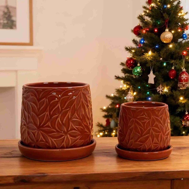 High-quality ceramic flower pots, Red