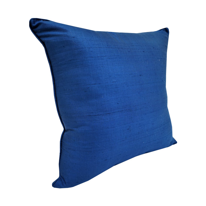  Dupion Silk Throw Pillow, Blue