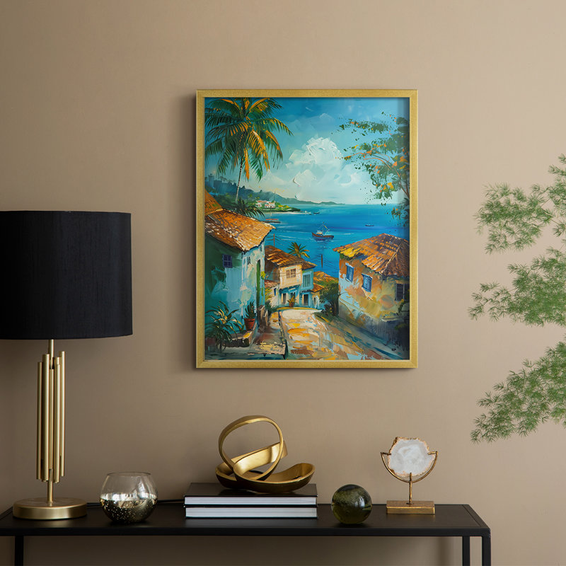Série NAUTICAL dxciii - reproduction encadrée de qualité supérieure - prête à être accrochée - aucun clou requis, Or