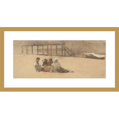 Quatre garçons sur une plage par Winslow Homer - impression giclée encadrée