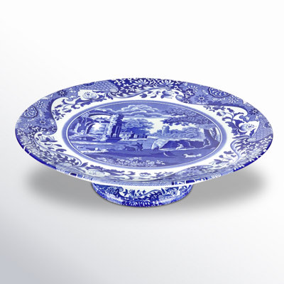 Spode Blue Italian Footed Cake Plate