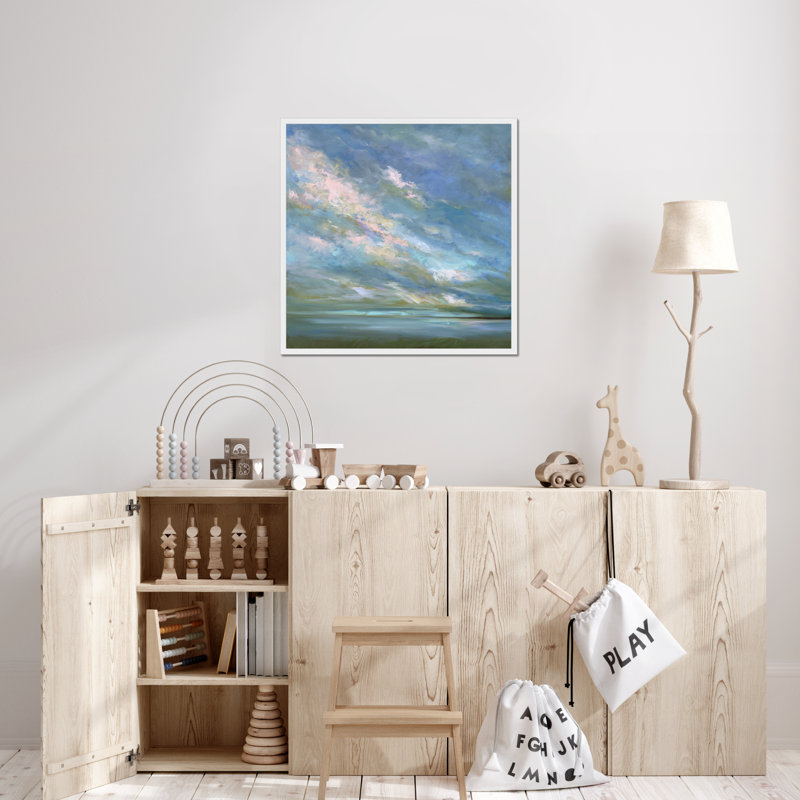 Coastal Sky #3 by Sheila Finch - Painting, White Framed Paper Print, 95cm H x 95cm W