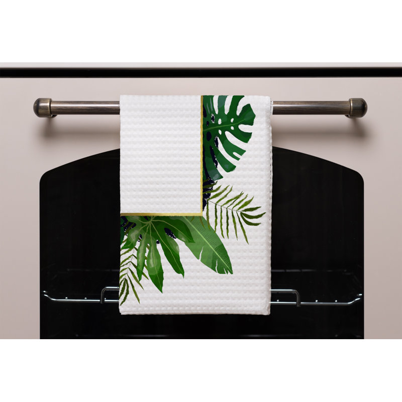 Cotton Floral Waffle Kitchen Towel