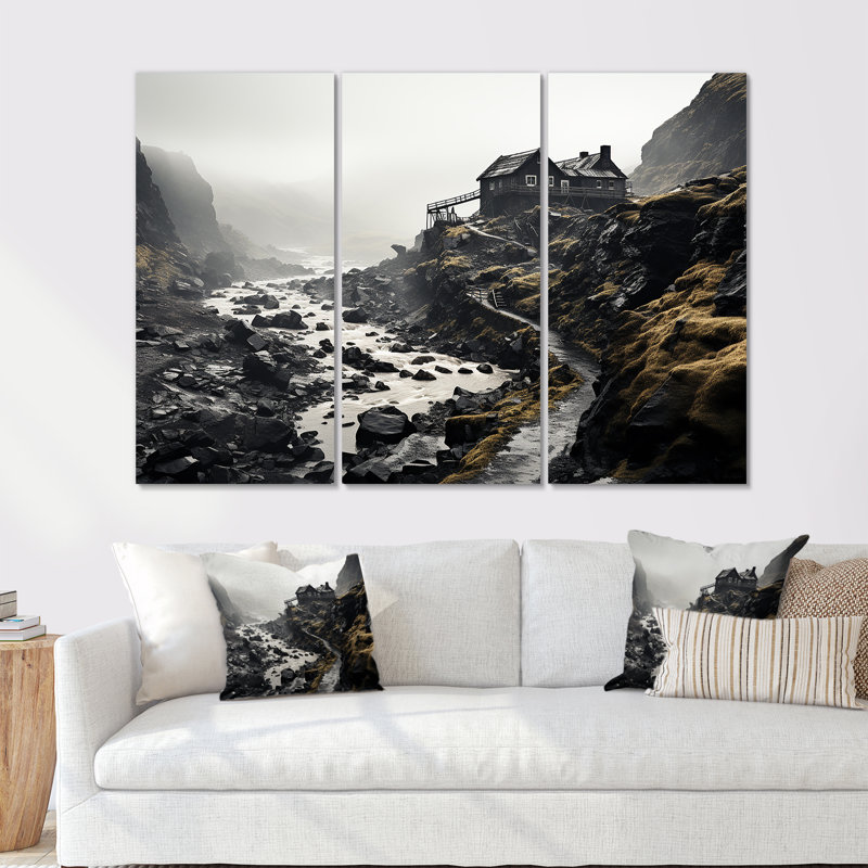 Moody Serenity Landscape - Factories, ensemble d'art mural, H 28 po x l 36 po x P 1 po