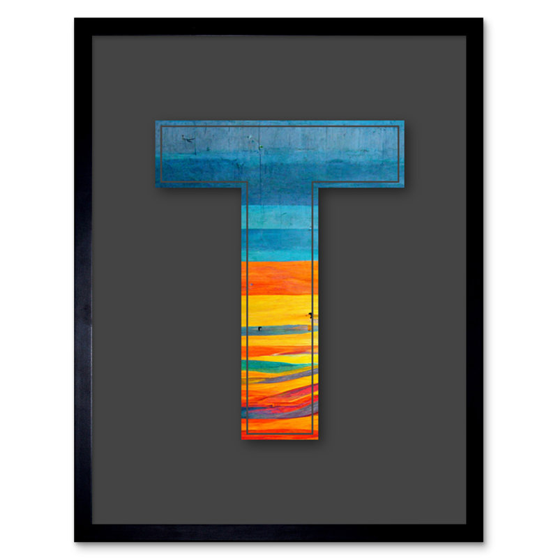 Letter T Dune Landscape 1 Piece Single Picture Frame Wall Art
