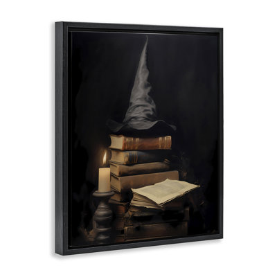 Cadre flottant bibliothèque et chapeau de sorcière, design par LSR Design Studio