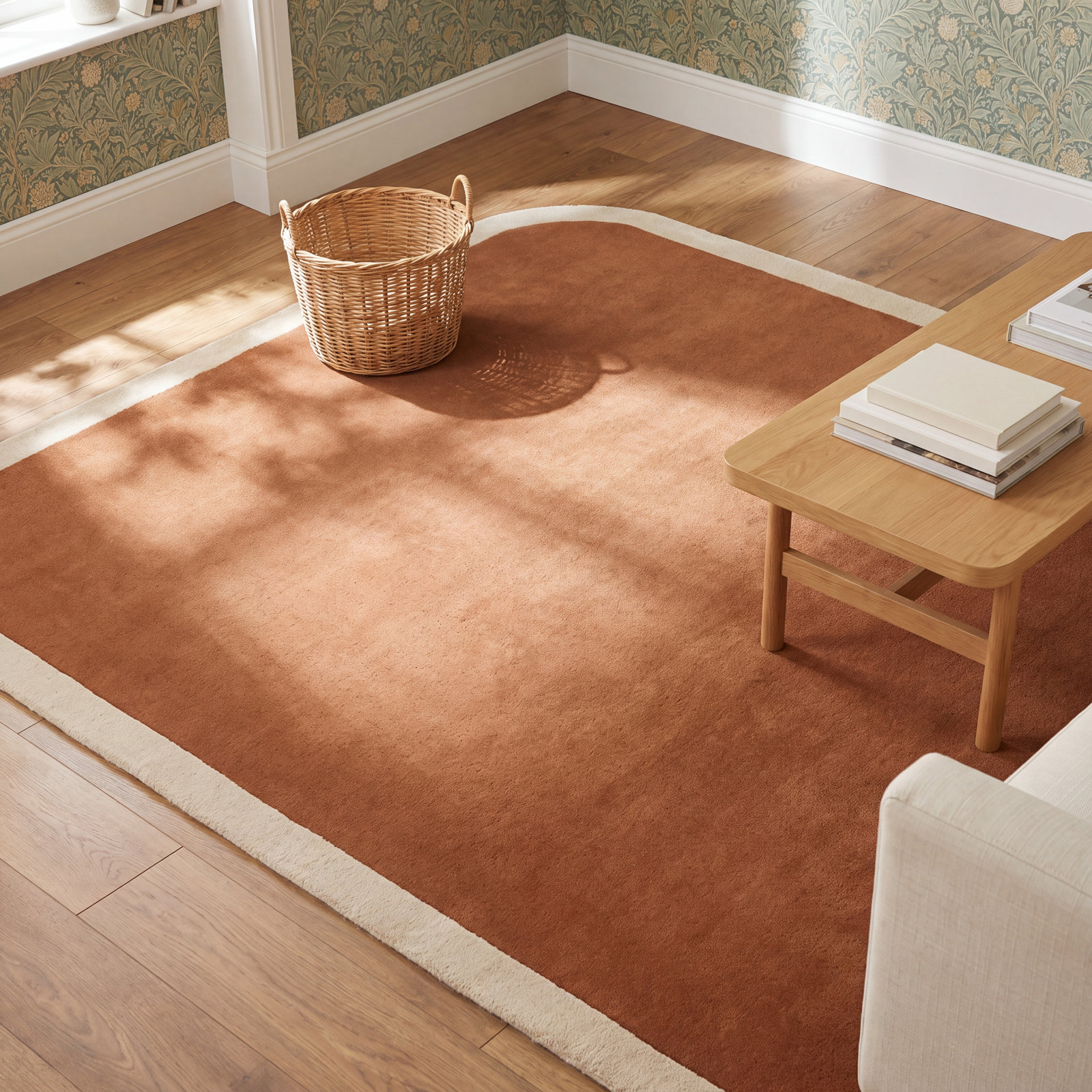 Tallulah Handmade Wool Copper Rug, Rectangle 3'6" x 5'6"