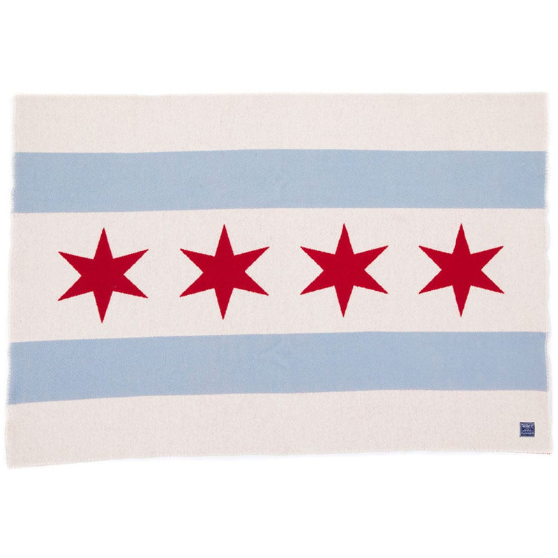 Jeté en laine Chicago Flag