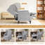 Manual Reclining Upholstered Wingback Armchair-1130921371