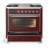 Majestic III Series 36 Inch Dual Fuel Range with 6 Sealed Burners, Griddle, in Burgundy (Liquid Propane, Chrome Trim)-124828847-124828850-124828863