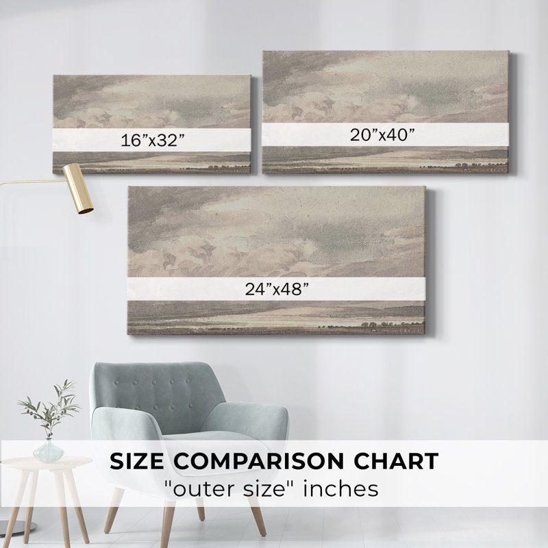 Paysage, série CC CC-XXV, toile tendue avec châssis, prête à être accrochée, H 24 po x l 48 po