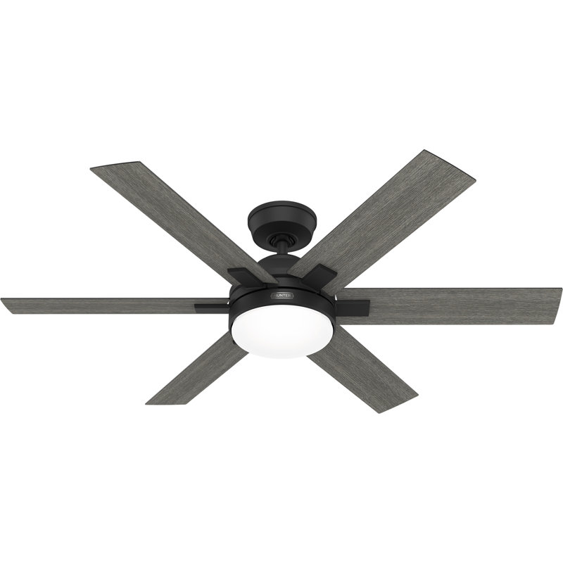 52 inch Georgetown ENERGY STAR® HunterExpress Fan with Light Kit and Remote, Gray/Matte Black, Black