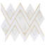 Zeta 12x16 Polished Marble and Brass Inlay Waterjet Mosaic Tile-730252738