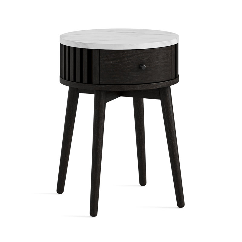 Nohan Round With 1 Drawer Side Table with Storage