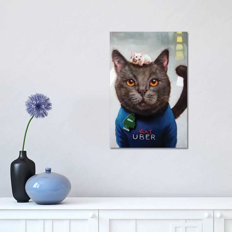 Cat Uber by Lucia Heffernan - Wrapped Canvas Print, 30.48 cm H x 45.72 cm W