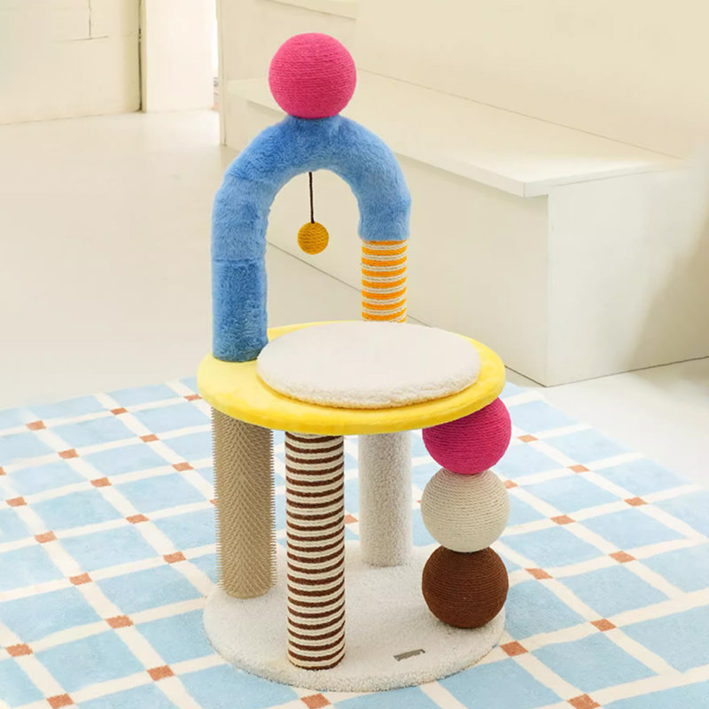 2 Tiers Cat Tree with Condons,Perch,Scratching Posts