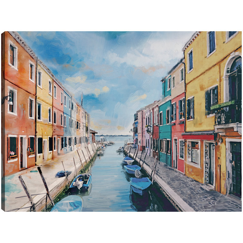 «Colors of Venice» par Studio Arts, reproduction d'art sur toile, Toile tendue, H 30 po x l 40 po