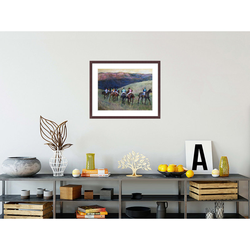 Chevaux de course dans un paysage par Edgar Degas, impression giclée encadrée, H 23,5 po x l 28,76 po