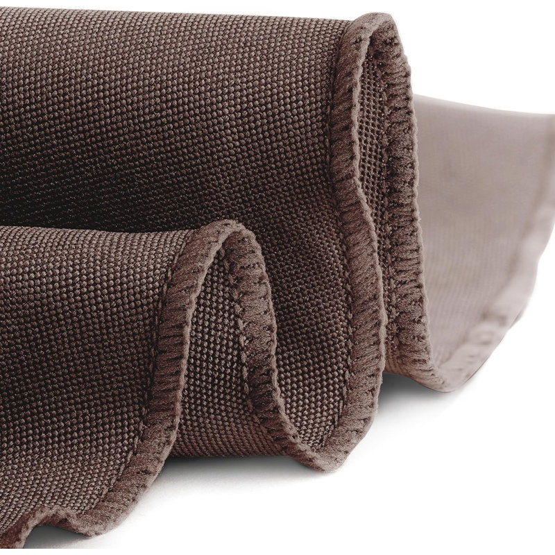Ambee Round No Pattern Polyester Tablecloth, 70" Round, Chocolate