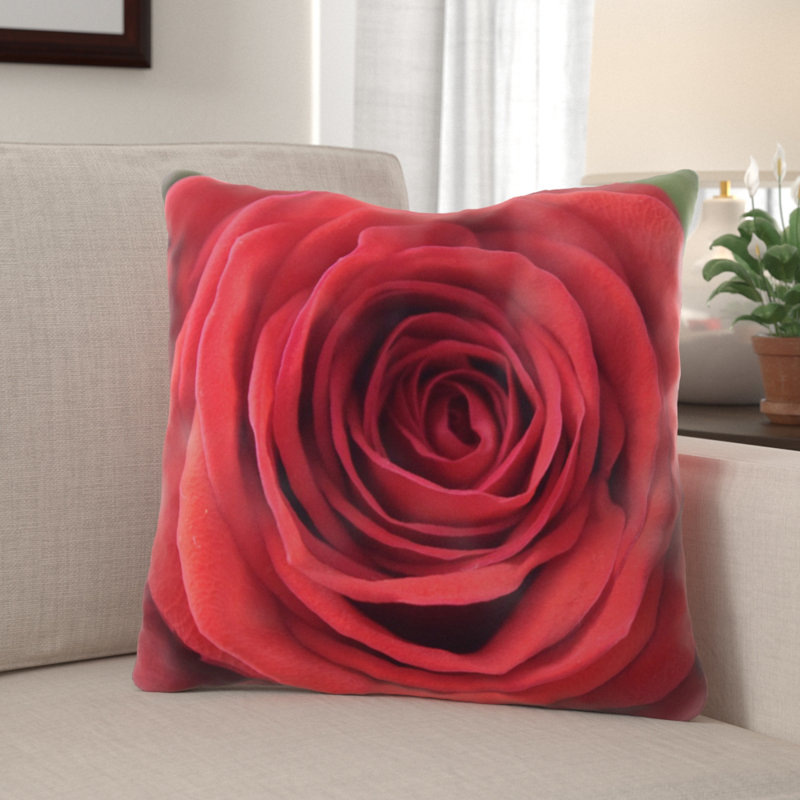 Coussin rose Eger, Microsuède, Intérieur
