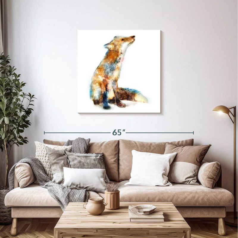 Crowle Watercolor Fox, 36" H x 36" W