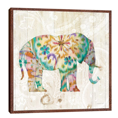 Boho Paisley Elephant I by Danhui Nai - Print on Canvas