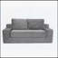 Canapé-lit confortable à assise profonde, petit canapé en velours côtelé moderne pour le salon et la chambre à coucher, coussin réversible avec coussins, sans assemblage requis, gris foncé-76309257