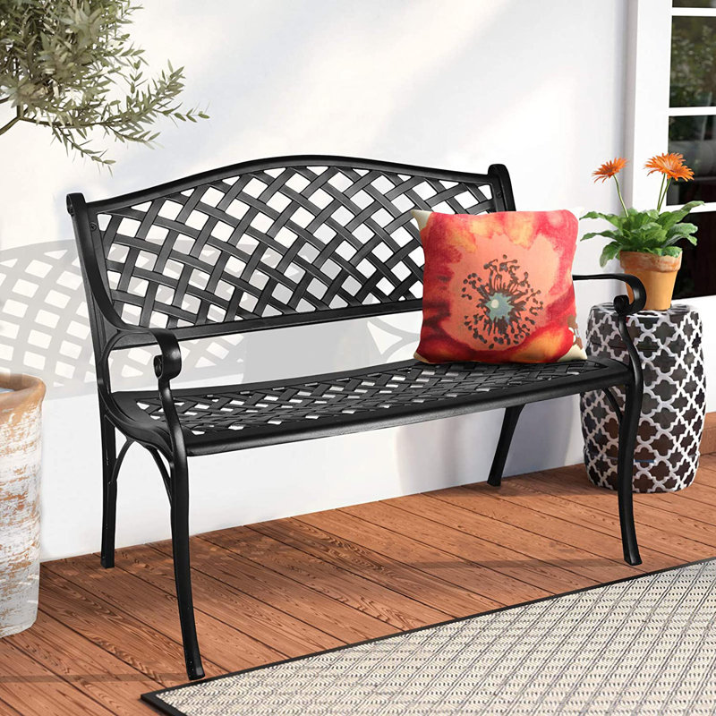 Banc de jardin en aluminium Nadal, Noir