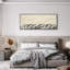 Très grande reproduction d'art moderne abstrait calligraphie moderne - noir et beige d'inspiration script d'inspiration contemporaine, décor neutre pour le salon ou la chambre à coucher, assemblage requis-117800264