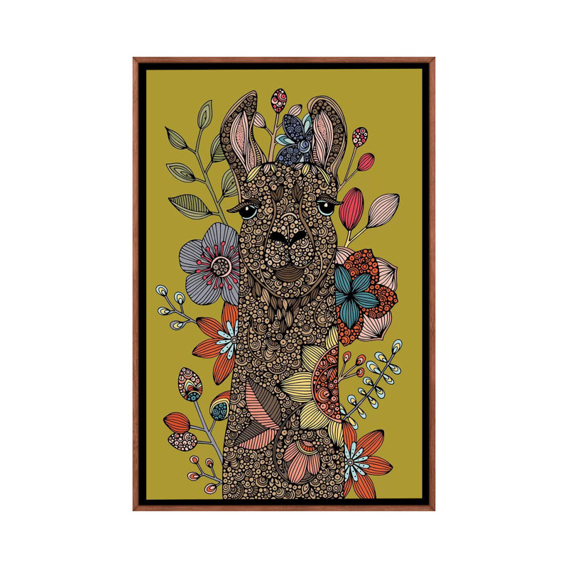 «Llama I» par Valentina Harper - impression d'art graphique, Sans mat, H 26 po x l 18 po x P 1,5 po