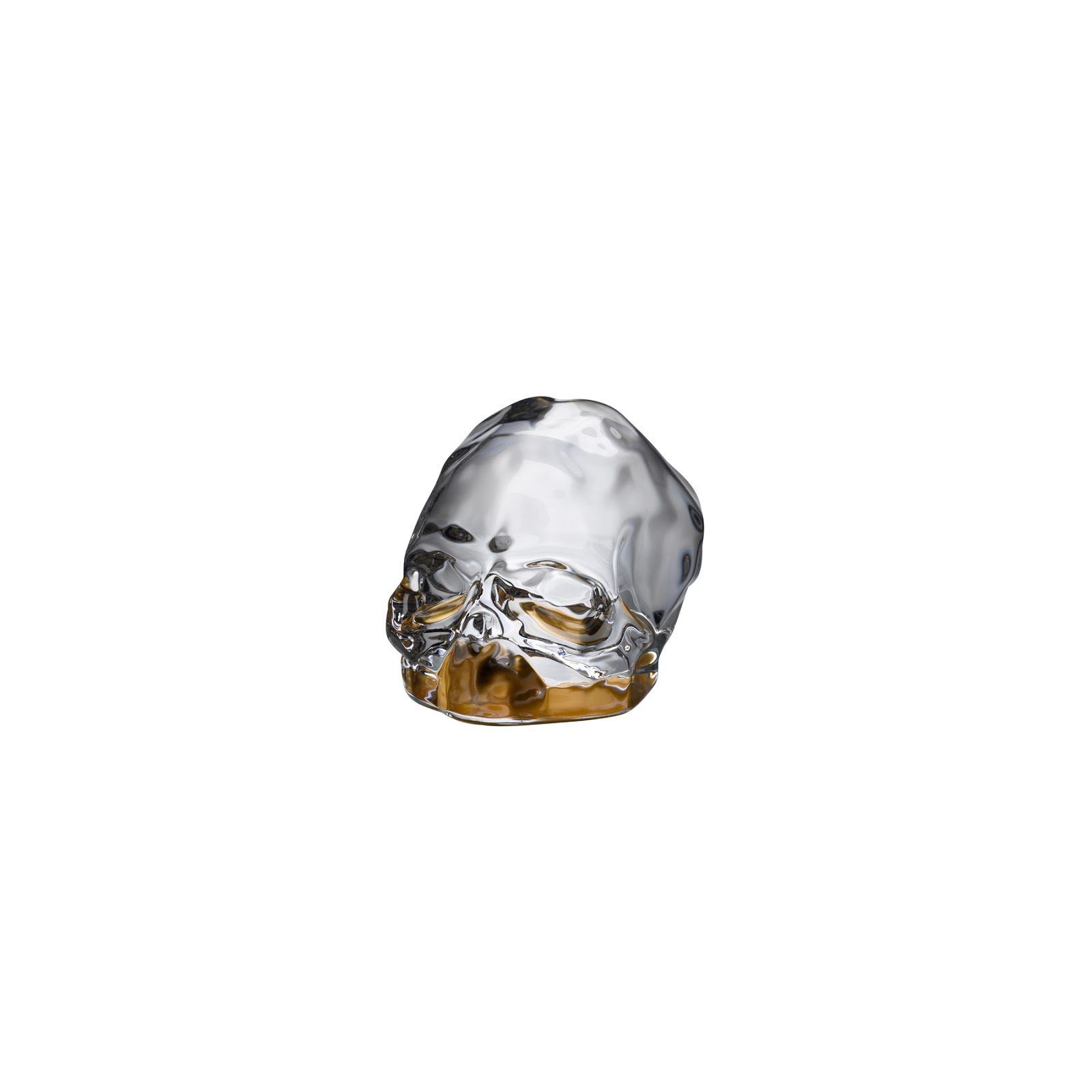 Memento Mori Faceted Skull, 3.27" H x 4.13" W x 3.15" D, Copper Bottom Coating