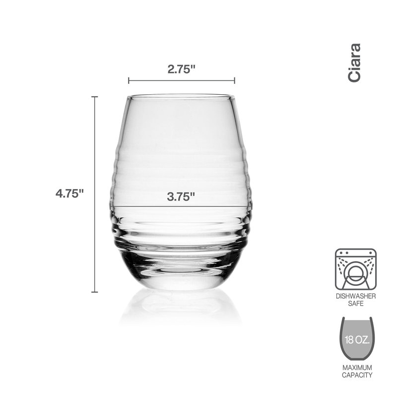 Mikasa Ciara 18 Oz. Stemless Wine Glasses