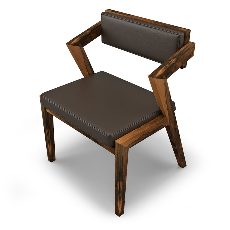Leather Arm Chair, 1 Piece, Brown