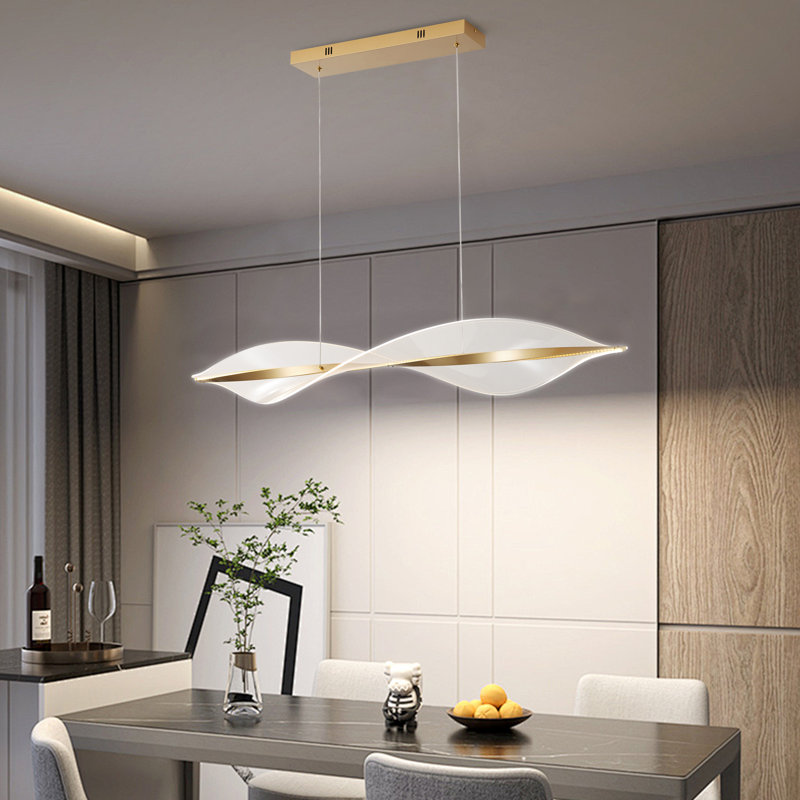 Luminaire suspendu linéaire en or 3000K