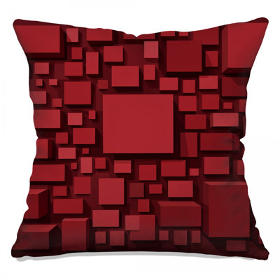 Coussins décoratifs Red Geometric Squares