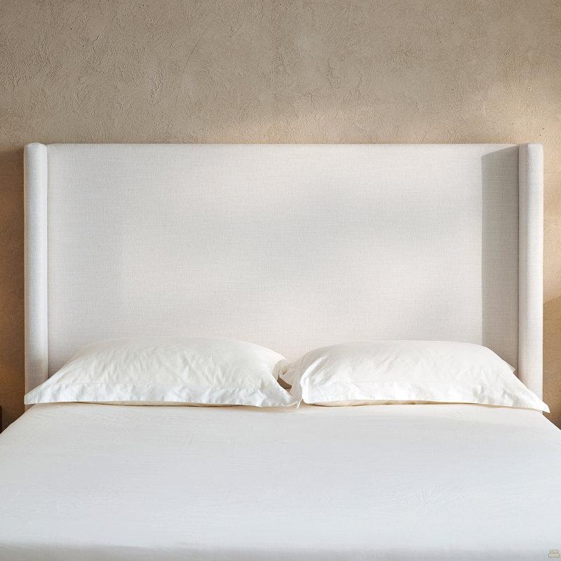 Lit simple à panneau tapissier blanc