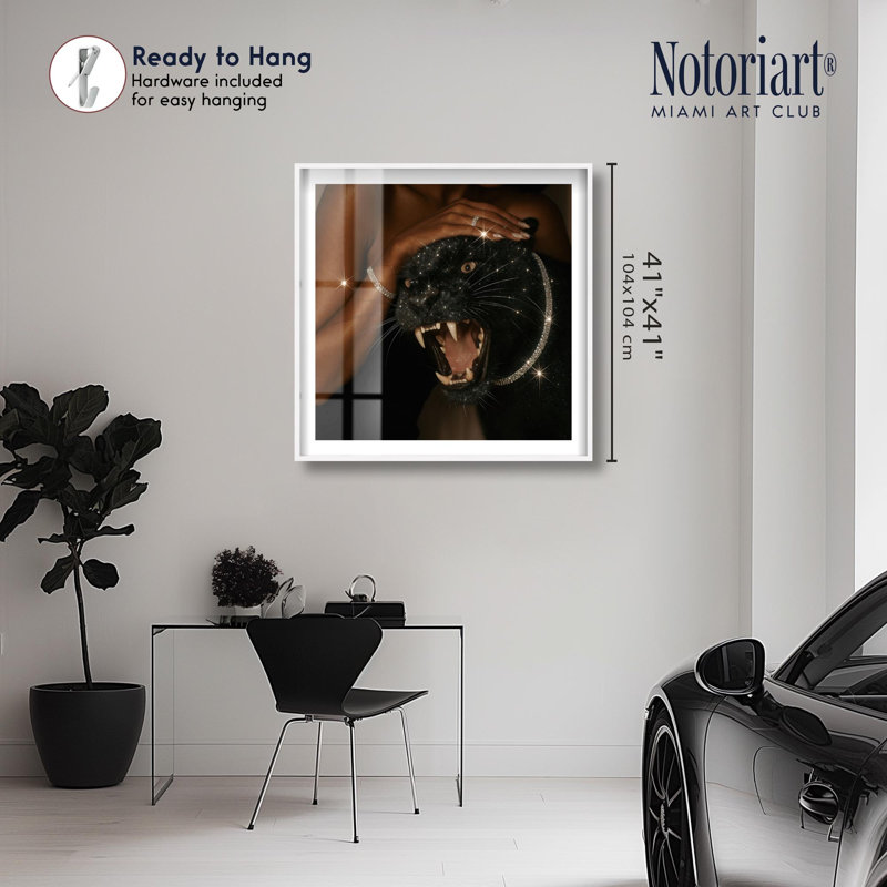 «Sparkling Shadow II Shadowbox Print Glam» par Notoriart, cadre blanc, 41 x 41, H 41 po x l 41 po, Cadre blanc