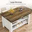 Table pour îlot de cuisine 55 po avec rangement et sièges-260442509
