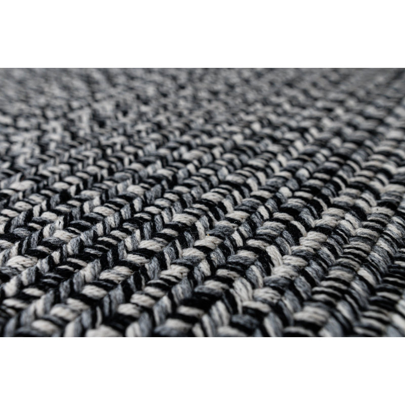 Tapis noir tressé Gartner, Rectangle 1 pi 8 po x 2 pi 6 po