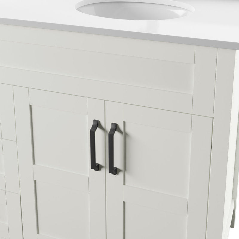 Andjoua 59.5'' Double Bathroom Vanity with Top, White