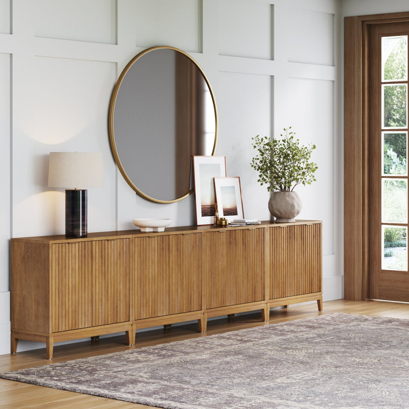 Coggins Solid Wood TV Stand Or Accent Cabinet (4-Piece Set), Light Brown