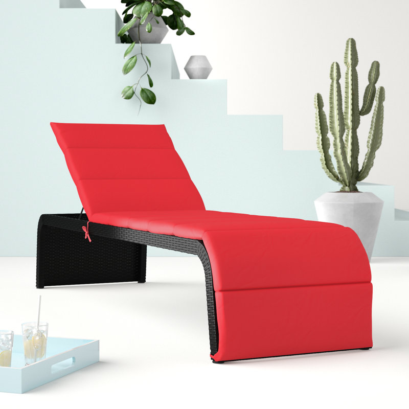 Wallingford Outdoor Chaise Lounge , Cushion Included, Red