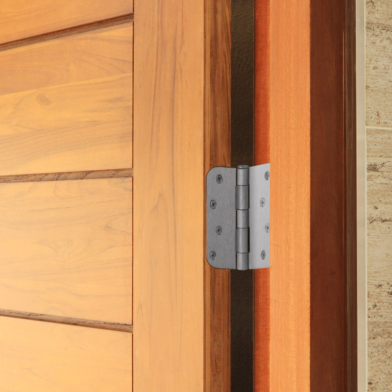 Satin Nickel 4-Inch Steel Door Hinges 3-Pack