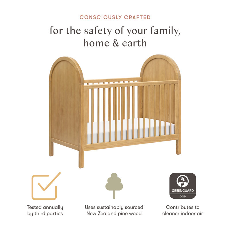 Bondi 3-in-1 Convertible Crib with Toddler Bed Conversion Kit, Honey