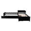 Lit simple en L avec tiroirs pratiques et lit gigogne convertible avec rangement fonctionnel-129631077