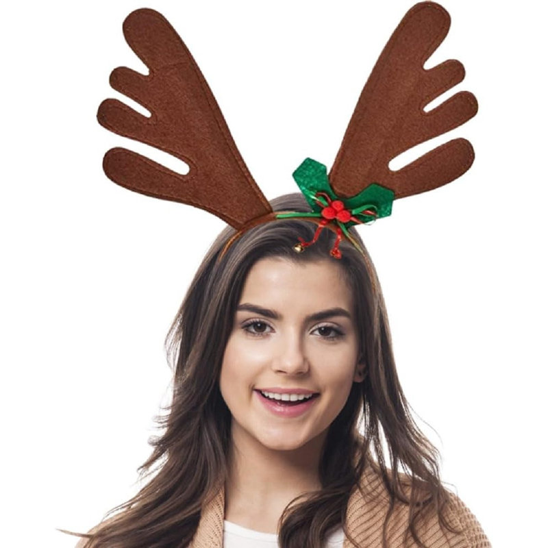 Chapeau de bandeau en bois de renne avec houx