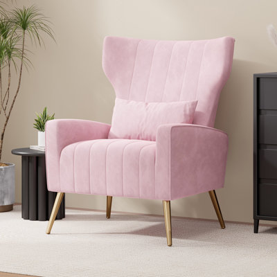 Velvet Wingback Chair