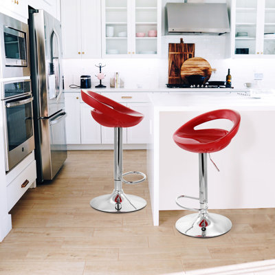 Duguay Swivel Adjustable Height Counter Stool with Metal Frame