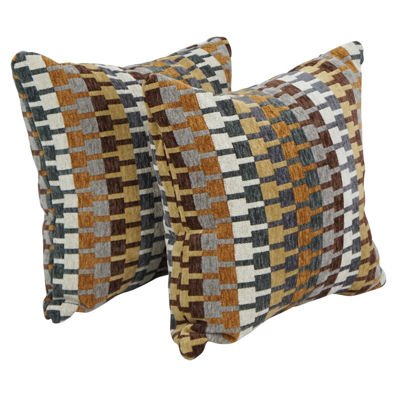 Geometric Reversible Throw Pillow, Legion Browns